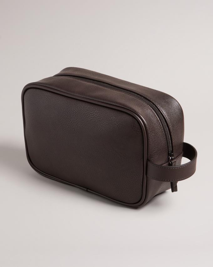 Trousse De Toilette Ted Baker House Check PU Marron Chocolat Homme | JYA-74211815